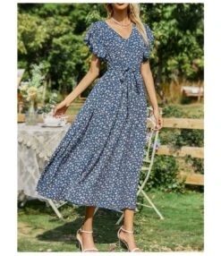 Floral Print V Neck Lace-Up Ruffle Sleeve Midi Swing Dress Summer Casual Wholesale Dresses SDN532703 -OTIS Clothing Shop b4b38e7c 6a3a 45a8 8783 cdd4f3af1335 80dd4b6c140f1ccf4b228d5f4449e362