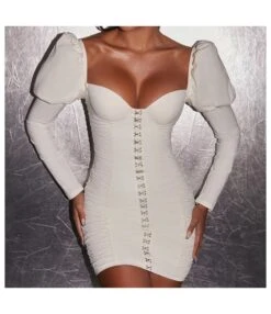 Pleated Sexy Low Cut Long Sleeve Puff Sleeve Sheath Mini Dress Wholesale Dresses SDV463783 -OTIS Clothing Shop b59d0edd 67b8 49a4 8fec 4de68e75719e 02d05b33872440e0d2127e79ae4c3028