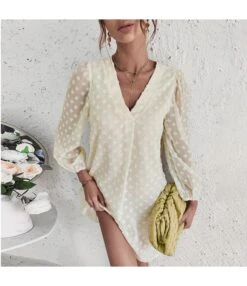 Sexy V Neck Flocking Mini Dress Solid Color Loose Long Sleeve Wholesale Dresses SDN560852 -OTIS Clothing Shop b99c4f54 da47 4375 8dac 43643e584d5e 51b14cb9e710d0cdfe10b612aa3f72f2