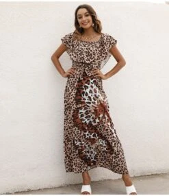 Leopard & Floral Printed Off Shoulder Ruffled Wide Lapel Resort Dress Wholesale Maxi Dresses SDN533198 -OTIS Clothing Shop bd09a364 a151 4548 85e1 3965aab7daf9 84316f3519fb23ca4461ecc35afa7971