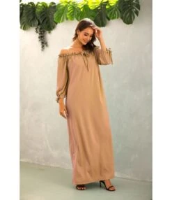 Solid Color Off Shoulder Lantern Sleeve Ruffles Loose Dress Casual Wholesale Maxi Dresses SDN532794 -OTIS Clothing Shop be8676aa 000e 4098 8946 220137fa83c5 ac730a709de195bf3507aee0a4718444