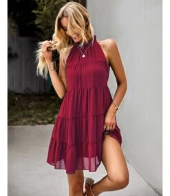 Sexy Lace-Up Tank Top Dress Sleeveless Crew Neck Solid Color Casual A-Line Tiered Wholesale Dresses SDN560684 -OTIS Clothing Shop bf28b086 34a4 476a 9f39 c3b4ef62e589 47d0bbc75d2273f8d680f2e0304c4709