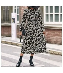 Long-Sleeve Half-High Collar Printed Waist A-Line Dress Wholesale Dresses SDN538601 -OTIS Clothing Shop bf6fd215 ad56 4be8 a208 38a00416beef ca7350d226037f10a320fbfd06be968d