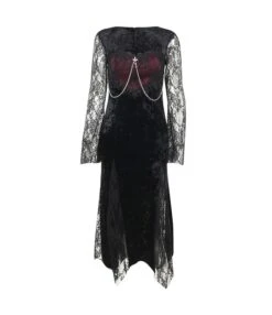 Dark Style Splicing See-Through Lace Slim-Fit Slit Trumpet Sleeve Dress Wholesale Dresses SDV464255 -OTIS Clothing Shop bfe79561 db05 411c a7f9 7ffa58d99f0a 494ec4b7654832eccd3b522ef720ab01