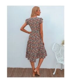 Floral Print V-Neck Frill Sleeve Midi Swing Dress Casual Summer Wholesale Dresses SD204674 -OTIS Clothing Shop c38defda b1ff 4b62 ab2f 9671422d49ff 0a7816fa51c86410e01dfc7d8d34f501