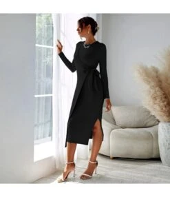 Fashion Lace-Up Bag Hip Long Sleeve Slim Fit Midi Dress Wholesale Dresses SDN537976 -OTIS Clothing Shop c52ed9ca a448 47be 8758 38a31d113ddd 969390c657352c4528439ba40adfca65
