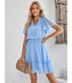 Casual V-Neck Solid Color Ruffle Swing Dress Wholesale Dresses SDN538814 -OTIS Clothing Shop c581f107 1978 4ba2 97c7 b3a3568fbd76 aec4103f9e8c7e42ad358d514e4545c1