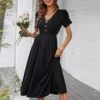 Casual V Neck Midi Dress Short Sleeve Solid Color Slim Swing Wholesale Dresses SDN560511 -OTIS Clothing Shop c5856e0c f912 484b a9b5 a6c73a909087 079b27fbc545030a131027e0c9d1e7fe