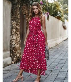 Polka Dot Print Halterneck Sleeveless Irregular Hem Tie-Up Swing Ruffle Dress Resort Casual Wholesale Dresses SDN532979 -OTIS Clothing Shop c6d9c478 f1b3 41e8 a787 c0dc64c0aeb7 50d2de82763e2378ae1f77310020c567