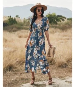 Sexy Deep V Floral Swing Dress Short Sleeve Slim Drawstring High Slit Vacation Wholesale Dresses SDN560326 -OTIS Clothing Shop c7ffc3db 5830 42a4 9b99 60ade6bf33f3 50cb2885ec5af80bb8ed5cb7549eb5f2