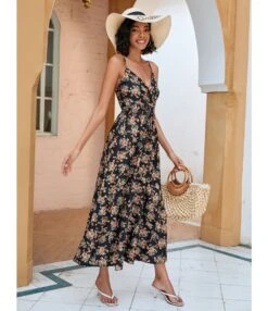 Printed Sling Nipped Waist Mid-Length Swing Floral Dress Vacation Wholesale Dresses SDN533573 -OTIS Clothing Shop d20ecdb3 942b 4d8a b714 bd08ab6cf923 67988f4c412cb4e826af2f77a173188f