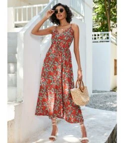 Printed Sling Nipped Waist Mid-Length Swing Floral Dress Vacation Wholesale Dresses SDN533573 -OTIS Clothing Shop d2ecc019 eb13 4835 8743 91b3c8c781ce 6eec5b4dca89b543e04257c9e7aed0a3