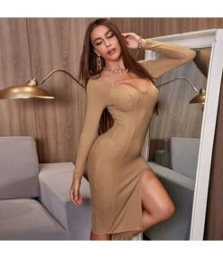 Vintage Square Neck Low Cut Side Slit Long Sleeve Skinny Dress Wholesale Dresses SDV464528 -OTIS Clothing Shop d301dcd3 abd4 4c87 957f 1960b72af9b4 ab9e9b55ec0a317c599e0fb3382f1478