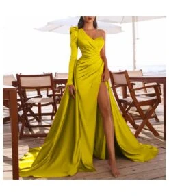 Satin Dress With Sloping Shoulder&Thigh Split Party Dress SD150065 -OTIS Clothing Shop d42c603e 8a3e 4036 b182 d9da992cce99 0B0B56D8AD1D7E620F29A41C795982CB