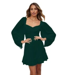 Square Neck Solid Color Lantern Sleeve Ruffles Lace-Up Swing Dress Vintage Wholesale Dresses SD531198 -OTIS Clothing Shop d4bf0b0f bc8b 493a 870a 5a470d0a0e02 f9214afc433706c52d6b012e54e2ae38