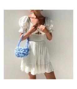 White Plunge Neck Puff Sleeve Waist A-Line Hollow Cotton & Linen Ruffled Dress Resort Wholesale Dresses SDN532603 -OTIS Clothing Shop d949c88e e0e0 4a8c b8e5 e75ee5a975ac 05e431ecf56432acbd8cc6ad7448c216