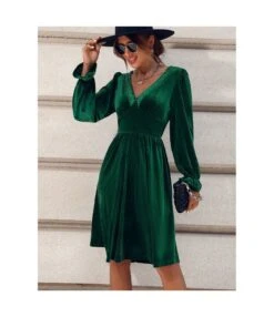 Simple V-Neck Slim Fit Long-Sleeved Solid Color Mid-Length Dress Wholesale Dresses SDV463742 -OTIS Clothing Shop d95b3c16 f1c1 47d3 b7fd 9534f86757e6 892d32f49f85e3ef1a78da831361e325