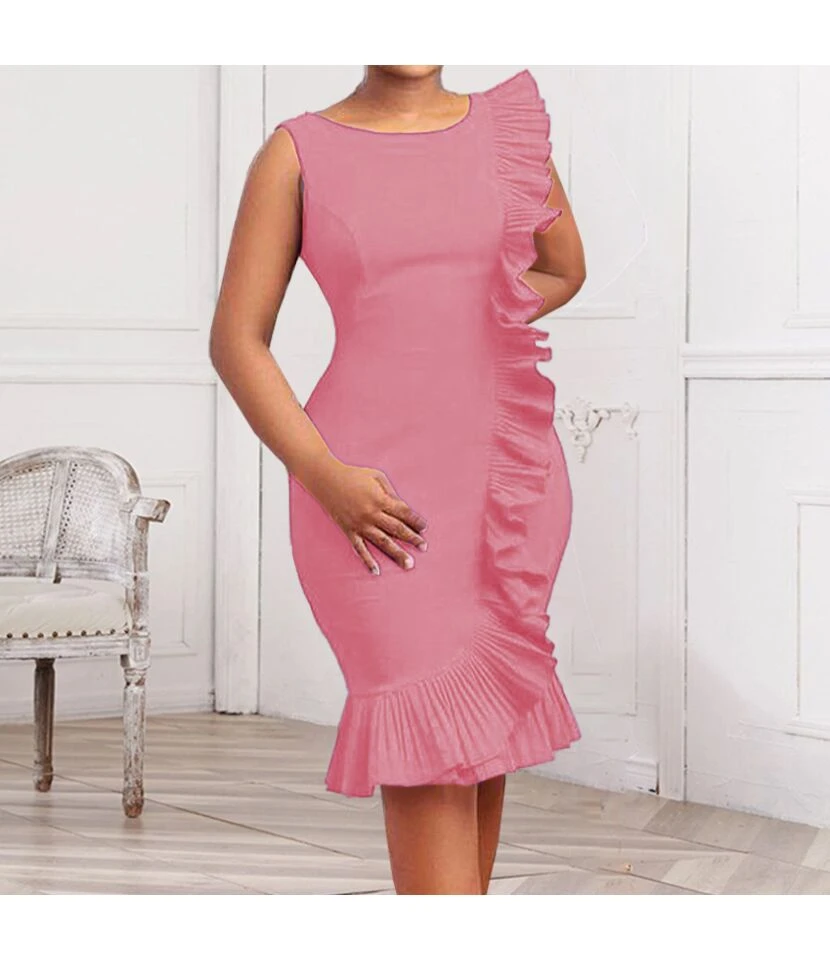 Wholesale Sleeveless Fungus Trim Bodycon Dress SD161712 5 Wholesale Sleeveless Fungus Trim Bodycon Dress SD161712 - Image 3