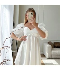 Sexy Strapless High Waist Bubble Sleeve Solid Color A-Line Mini Dress Wholesale Dresses SDN562843 -OTIS Clothing Shop da09944e 8ce0 4692 9207 e96a886bcae4 d83ccbadeb916b7d2d9a71c2c2667fc2