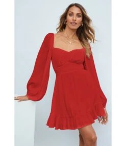 Square Neck Solid Color Lantern Sleeve Ruffles Lace-Up Swing Dress Vintage Wholesale Dresses SD531198 -OTIS Clothing Shop db748d03 5f05 42c2 85b0 4209b21ac2be 0fca078c45449cd10966b6d47c1f1037