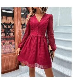 Temperament Low Cut Grid Stitching Slim Solid Color Midi Dress Wholesale Dresses SDV464032 -OTIS Clothing Shop e14b52d4 881b 41bf a2bf 35f61786c143 4926f39583afd603a5c4699551f1aece