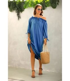 Solid Color Off Shoulder Lantern Sleeve Ruffles Loose Dress Casual Wholesale Maxi Dresses SDN532794 -OTIS Clothing Shop e29a1dc8 857e 4321 9285 1841c2ebe46a 0de7b05fa89e226c216f75f21940e55b