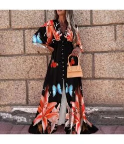 Casual V-Neck Print Maxi Dress Single-Breasted Long Sleeve Resort High Slit Wholesale Dresses SDN560693 -OTIS Clothing Shop e52046a8 aef5 4258 94c8 29833b7f049f 2b15ea5a77a07ce49c6dcc0fb73adee4