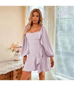 Sexy Square Neck Puff Sleeve Dress Solid Color Ruffled Wholesale Dresses SDN561726 -OTIS Clothing Shop e556b821 3913 4a9b 8857 3058f7ef210c 72b92fd32c545301ccc2ac96d7083c8a