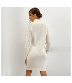 Fashion High Collar Hollow Twist Long Sleeve Sweater Knitted Dress Wholesale Jersey Dresses SDN537230 -OTIS Clothing Shop e55b99ca 4419 44eb 859c 5bd76eae38fc abc43215b908a3899eff762417da292c