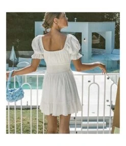 White Plunge Neck Puff Sleeve Waist A-Line Hollow Cotton & Linen Ruffled Dress Resort Wholesale Dresses SDN532603 -OTIS Clothing Shop e708aeec af06 4271 a5f7 fcbdb74c0c47 f09944f55b6d0f6a8b0d0e21cd36ea8c