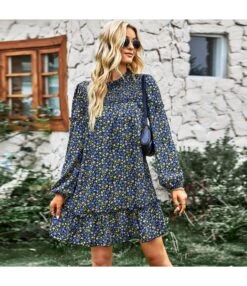 Casual Floral Mini Dress Crew Neck Long Sleeve Vacation Wholesale Dresses SDN561073 -OTIS Clothing Shop ea25735b d960 48d7 9c54 c277aa3015e1 fff8ead4858a2ddd3233d0b6124731d4