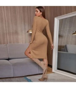 Vintage Square Neck Low Cut Side Slit Long Sleeve Skinny Dress Wholesale Dresses SDV464528 -OTIS Clothing Shop ee688980 7455 4769 a26e e2e941fd1f07 3f9b545a9ae38d61f9d9c23a5f8753db
