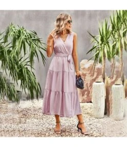 Solid Color Tie-Up Waist Sleeveless Tank Swing Smocked Dress Wholesale Dresses SDN539507 -OTIS Clothing Shop efb08dda 18ba 4365 94f9 6cbedbe3c26f 483c28eee9d46f4d18b7ecd4119fceda