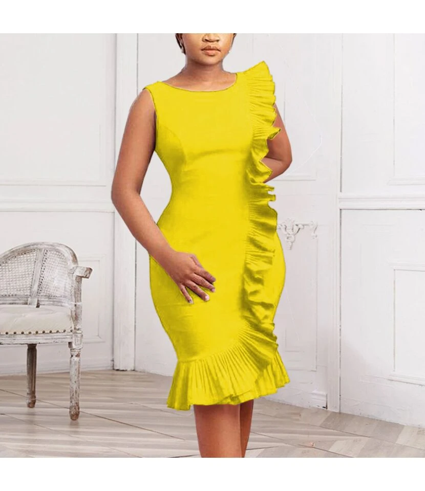 Wholesale Sleeveless Fungus Trim Bodycon Dress SD161712 3 Wholesale Sleeveless Fungus Trim Bodycon Dress SD161712