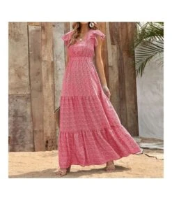 V Neck Ruffled Sleeve High Waist Vacation Smocked Floral Dress Wholesale Maxi Dresses SDN534610 -OTIS Clothing Shop f600f6b7 53b8 4954 a098 b4a6a7e24194 24a2ab18183c98c37efbd68f1e143e9b