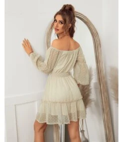 Sexy Off Shoulder Flocking Mini Dress Solid Color Long Sleeve Lace Up Flowy Wholesale Dresses SDN560434 -OTIS Clothing Shop f8798c75 18c0 47fd 8224 6c7295acf2e4 2340526614a6d4cb4af86e36aeed9145