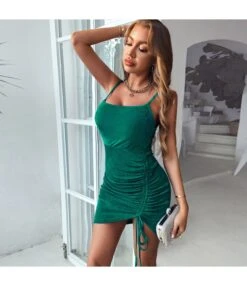 Sexy Suspender Mini Dress Solid Color Pleated Drawstring Bodycon Wholesale Dresses SDN560309 -OTIS Clothing Shop fb9d437a 1541 4fc8 a3d4 45ac97764bf0 7182fd3e270f37c7b434f5acc04f321d