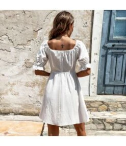 Square Neck Button Up Solid Color Puff Sleeve A-Line Dress Wholesale Dresses SDV464540 -OTIS Clothing Shop fba6d2aa 3119 44ae 98aa 002ee4266566 000cc89de89d694c99d8fb6b4aceefc2