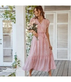 Tieback Design Casual Vacation Dress V Neck Wholesale Dresses SD191088 -OTIS Clothing Shop fe7c82b4 9722 43ec 933c ada3425f4508 dd6ec1a28e81785c9cad7b208559b915