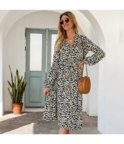 Fashion V Neck Leopard Print Midi Dress High Waist Long Sleeve Slim Wholesale Dresses SDN560438 -OTIS Clothing Shop ff249baa 56d1 4a12 8435 913fd2563616 c5cceefacd46ff444c4ac38304b0af99